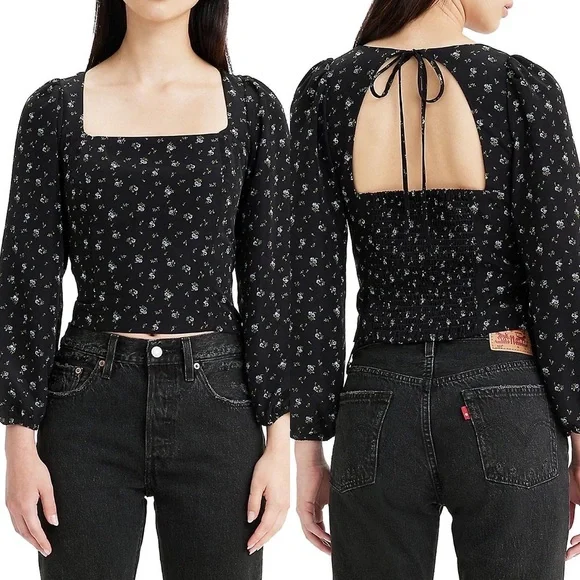 LEVI'S | Finn Floral Puff-Sleeve Blouse - Picture 4 of 8